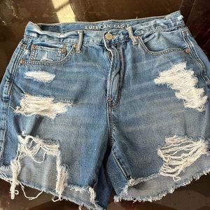 American Eagle High Ride Distressed Denim Shorts